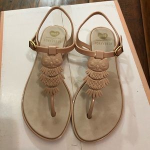 Gold pink “owl” sandals